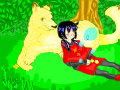 blonde wolf and girl-wolf changed