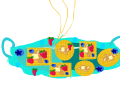 fancy waffles on a plate prop
