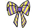 Striped yellow and purple bow