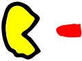 pacman is a bacteria and likes to eat
