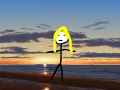dancing woman on a beach